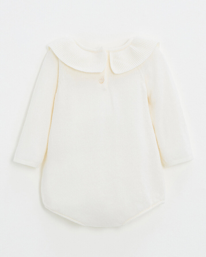 Merino wool romper Ecru color  Natalys