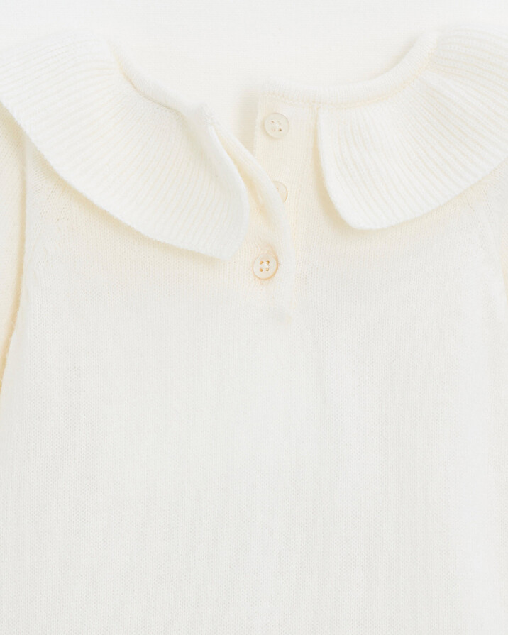 Merino wool romper Ecru color  Natalys