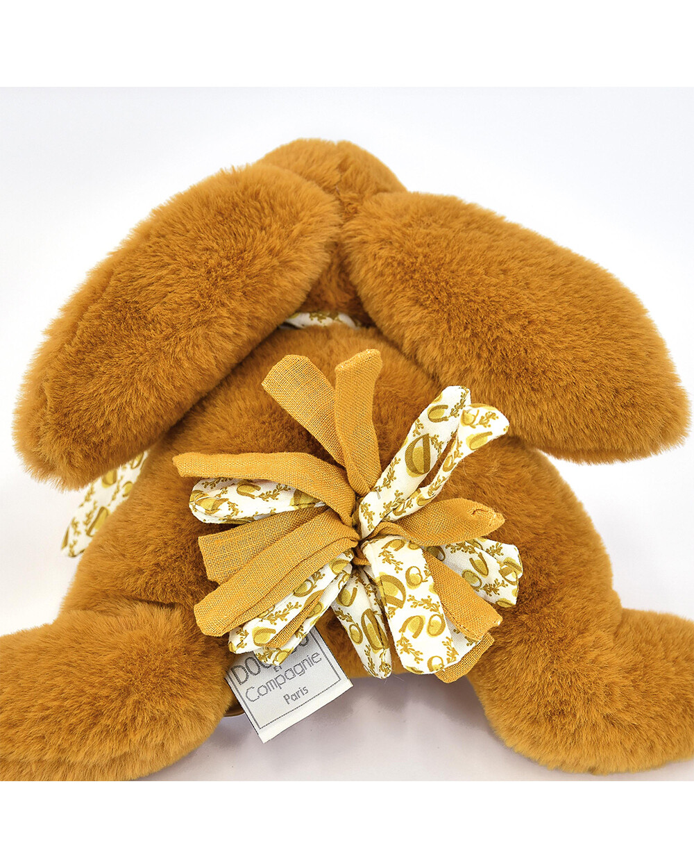 Rabbit soft toy 25 cm Mustard yellow color  Doudou et Compagnie