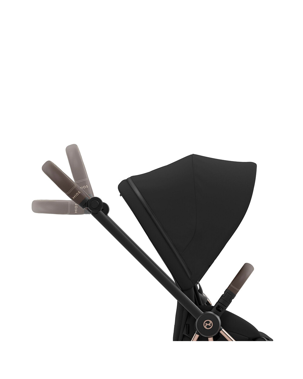 MIOS progressive pushchair pack with rosegold chassis Deep black color  Cybex