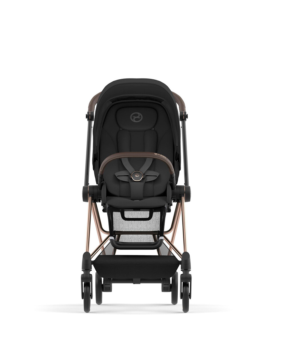 MIOS pushchair pack with rosegold frame Deep black color  Cybex