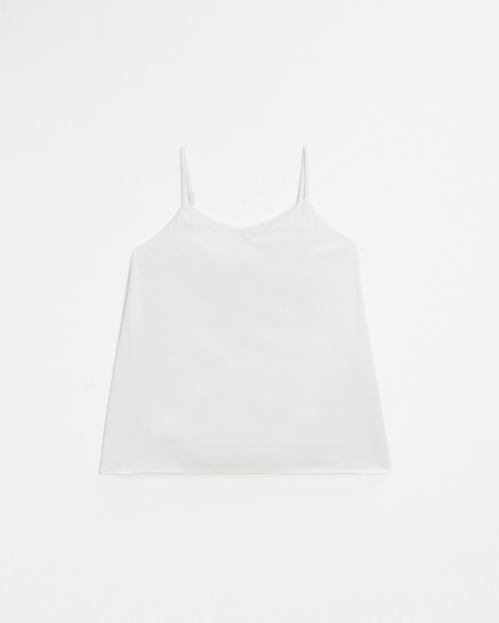 Lace-finish strappy camisole Ivory color Natalys