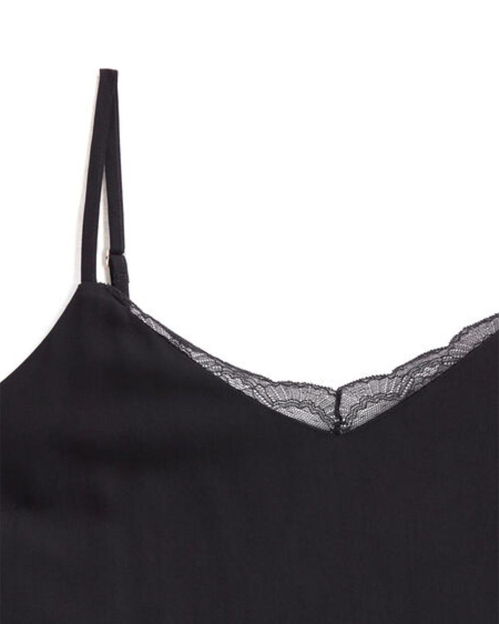 Lace-finish strappy camisole Black color Natalys