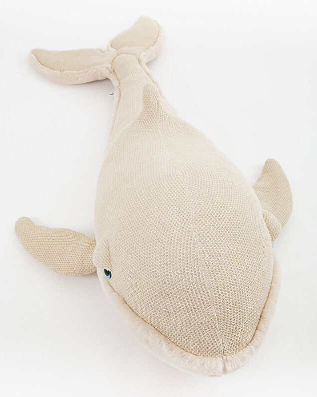 XXL whale plush toy 140 cm Beige color  Bigstuffed