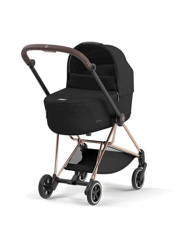 MIOS pushchair carrycot pack with rosegold frame Deep black colour  Cybex