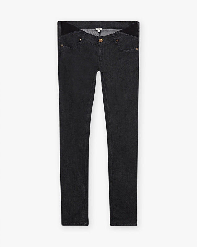 Low-rise slim maternity jeans Black color  Natalys