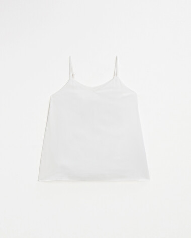 Lace-finish strappy camisole Ivory color  Natalys