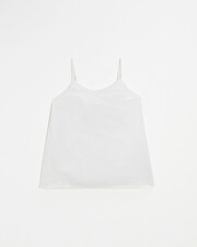Lace-finish strappy camisole Ivory color Natalys