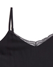 Lace-finish strappy camisole Black color Natalys