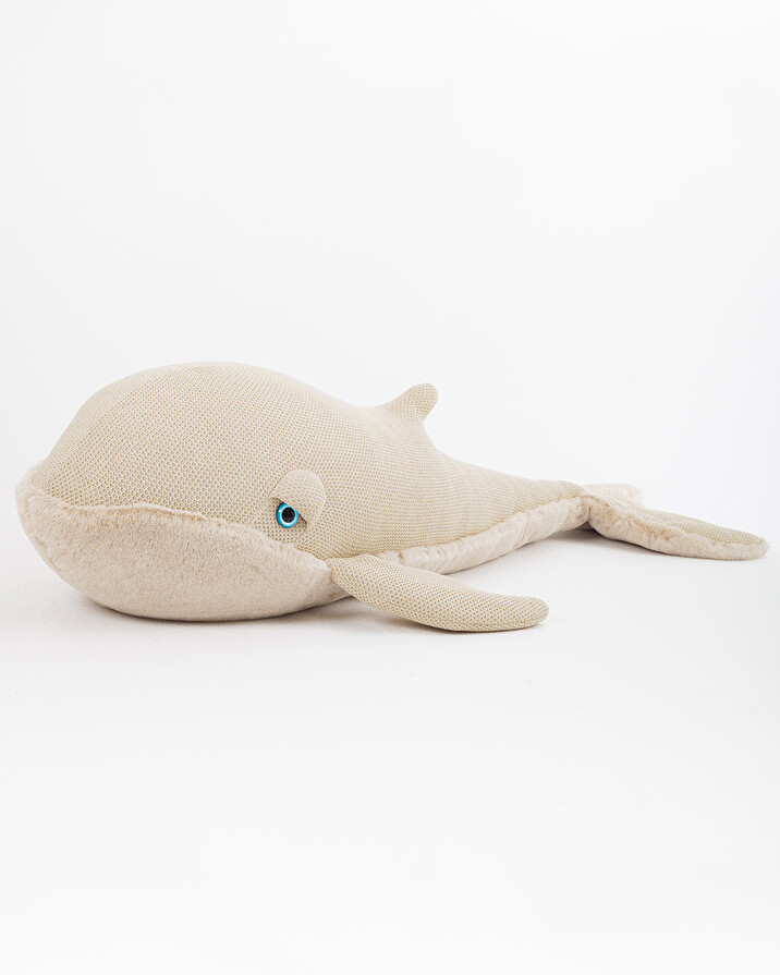 XXL whale plush toy 140 cm Beige color  Bigstuffed