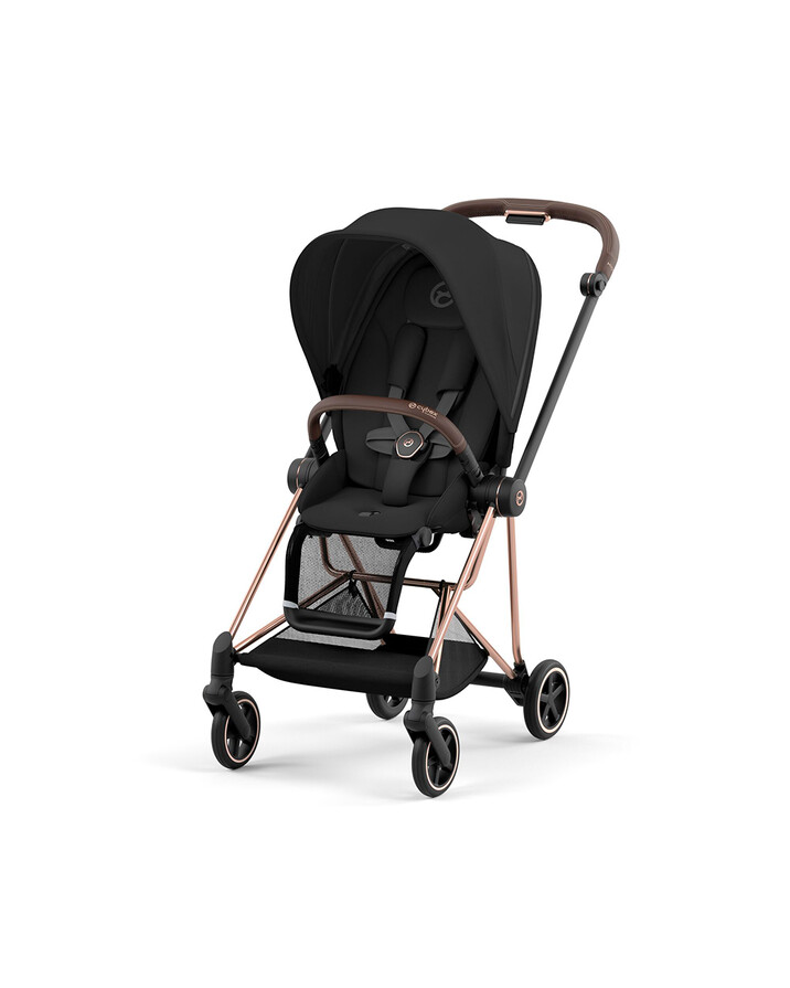 MIOS progressive pushchair pack with rosegold chassis Deep black color  Cybex