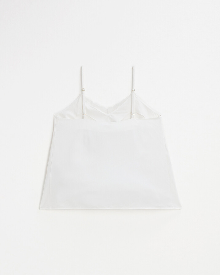 Lace-finish strappy camisole Ivory color Natalys