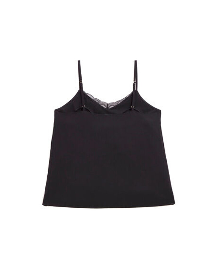 Lace-finish strappy camisole Black color Natalys