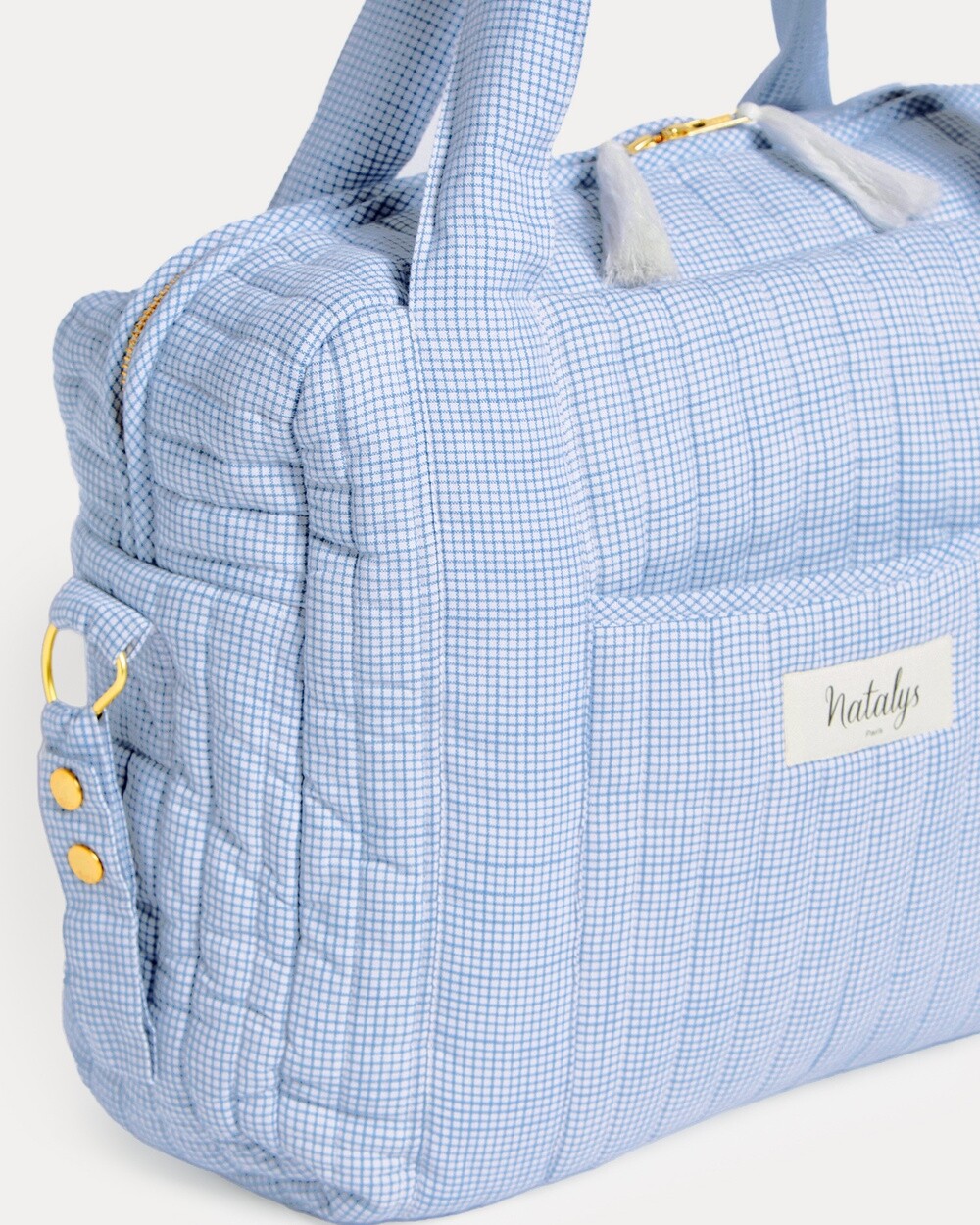 Auguste changing bag Blue check print  Natalys