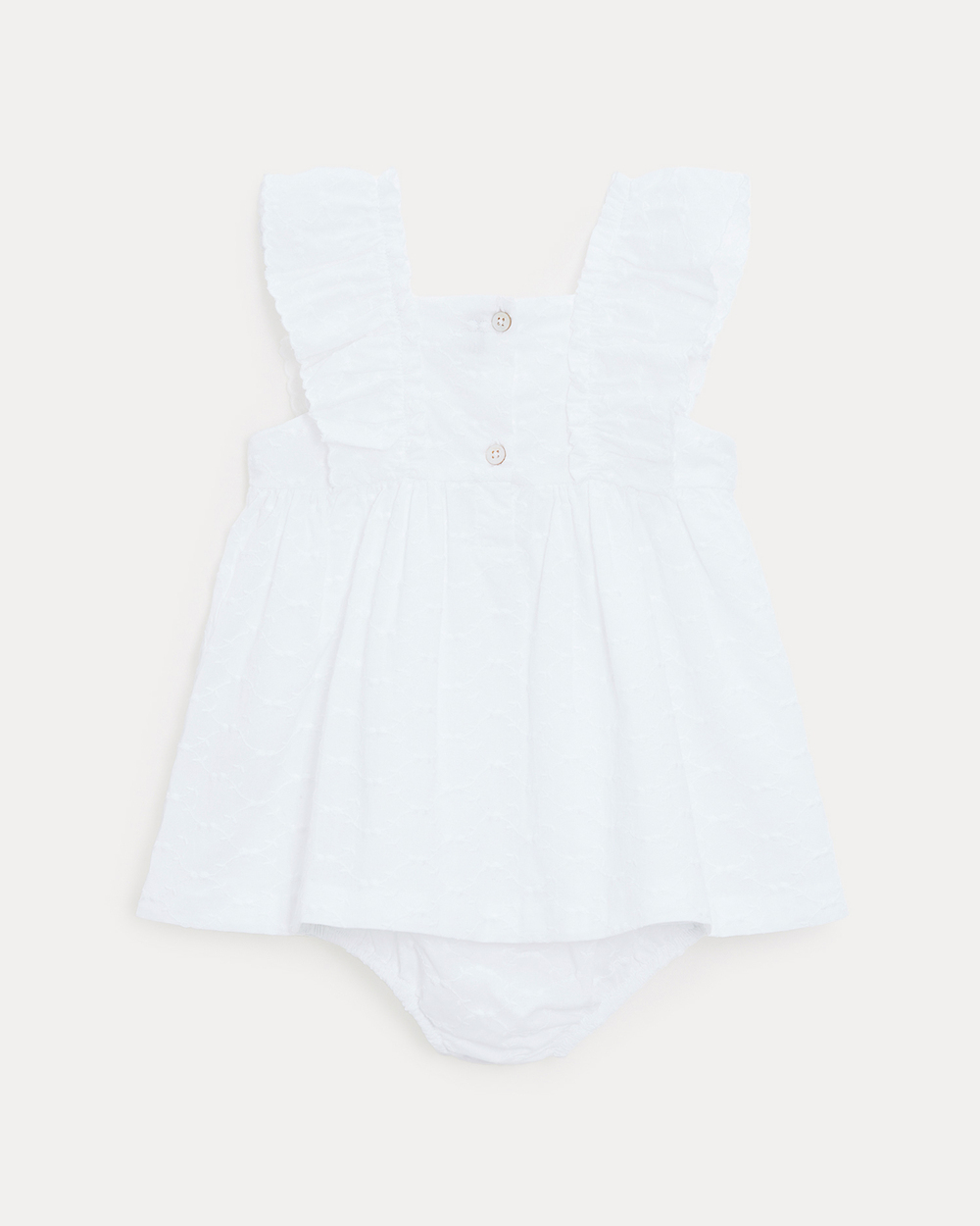 Eglantine sleeveless embroidery dress Off-white colour  Natalys