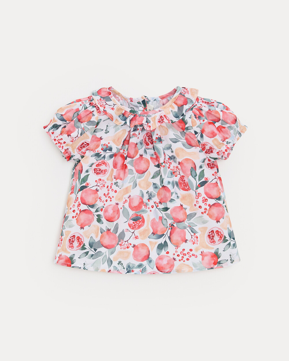 Thelma short-sleeved blouse Pomegranate print Natalys