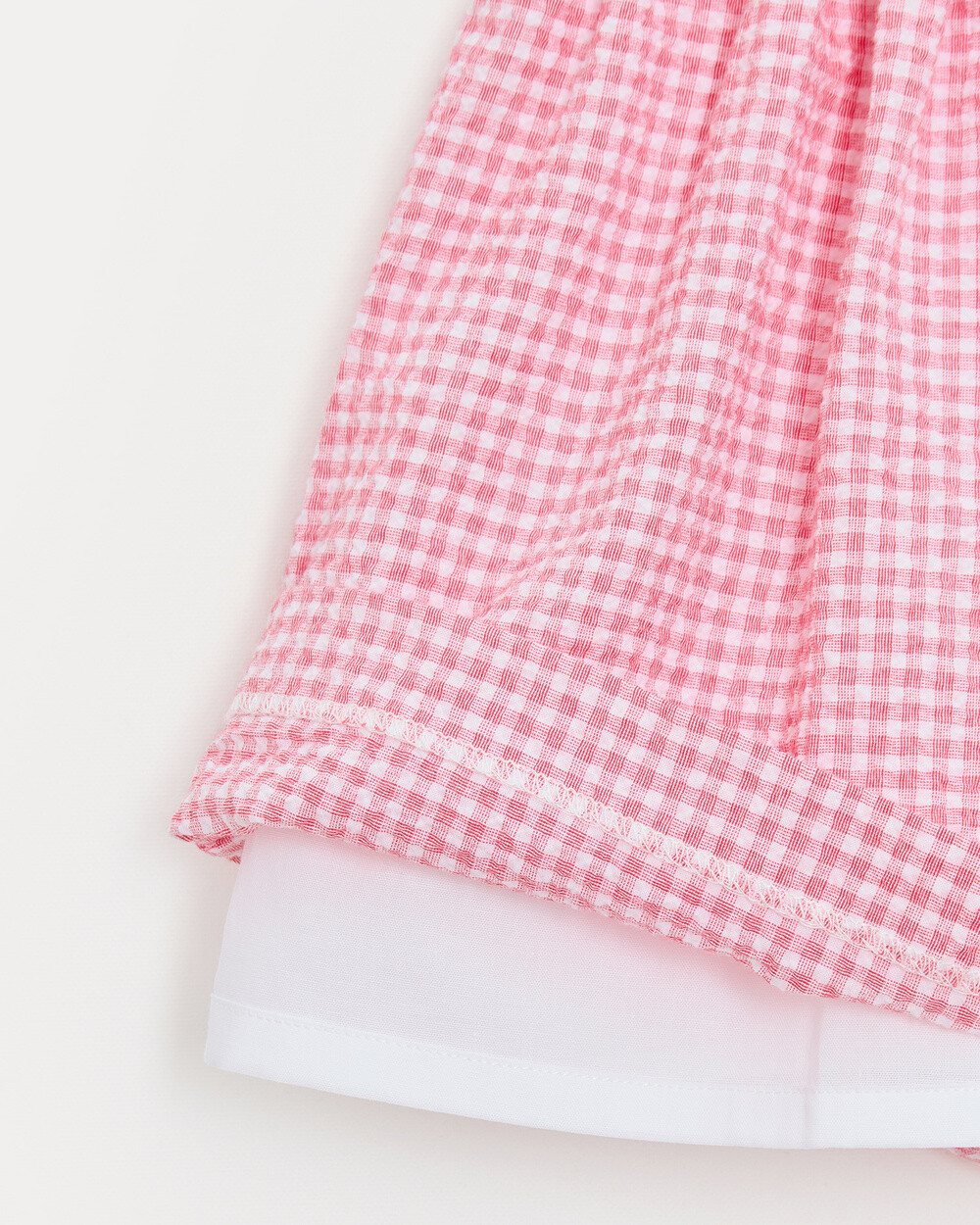 Romane seersucker dress with straps Pomegranate gingham print Natalys