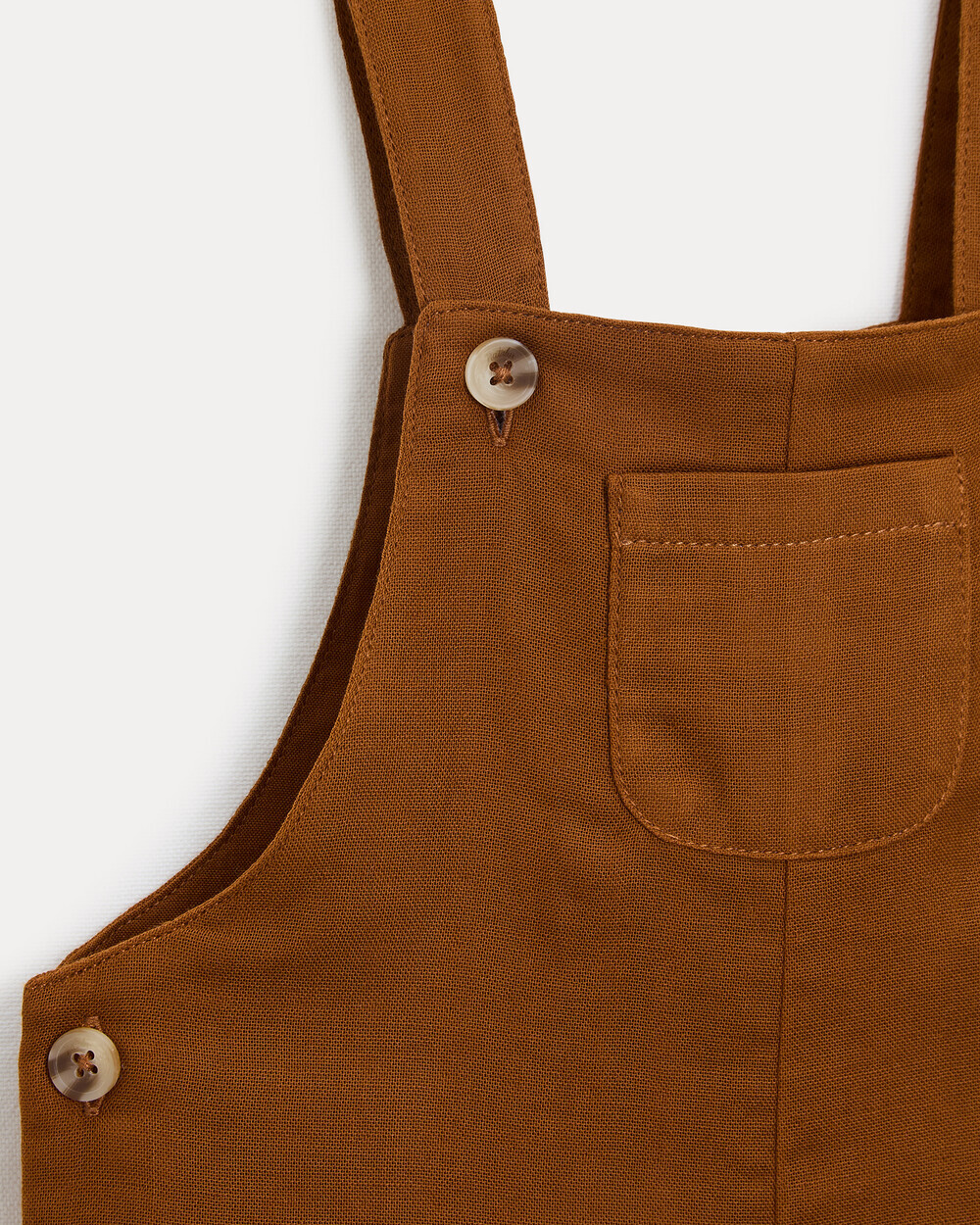 Edgar cotton gauze short dungarees Hazelnut colour  Natalys