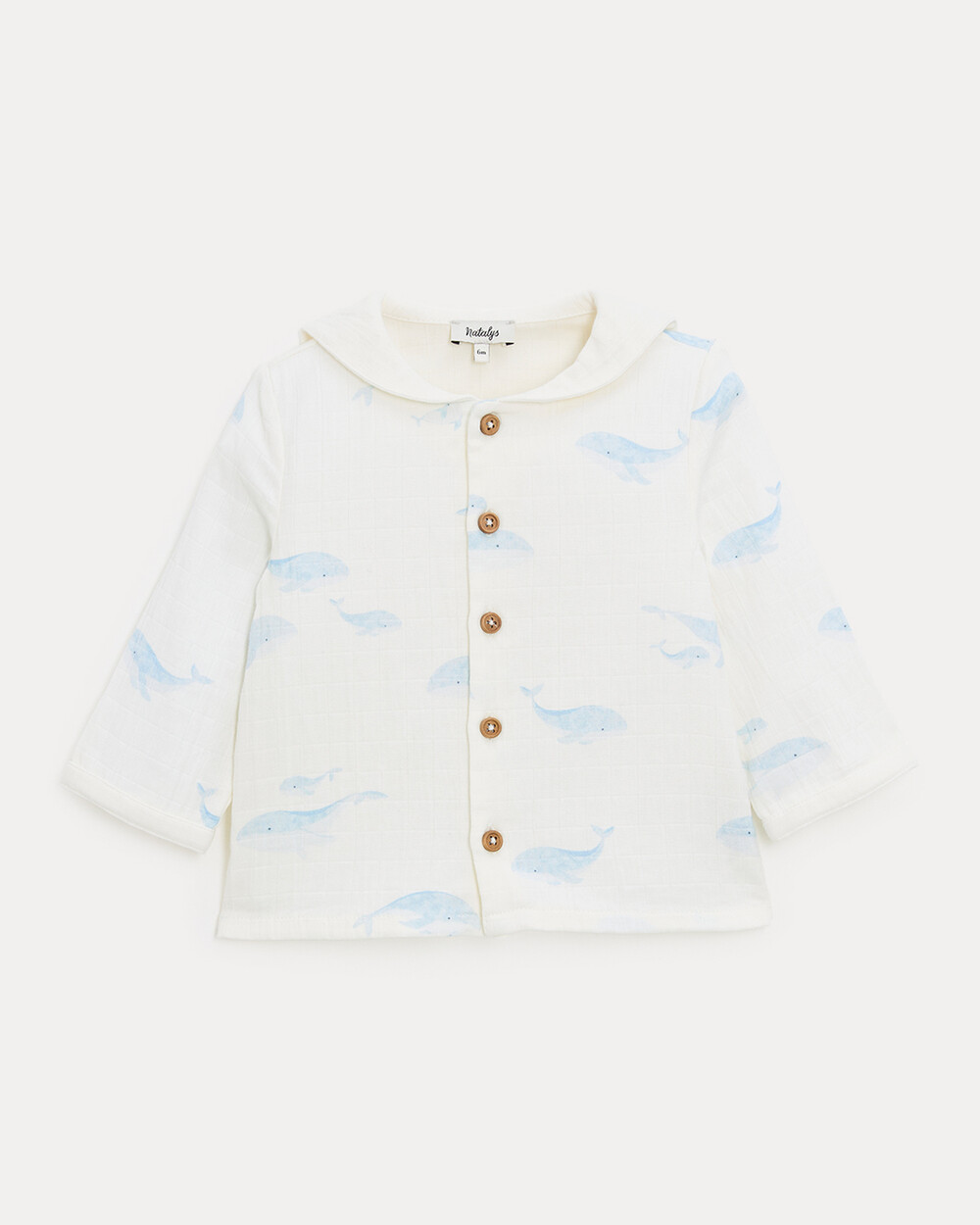 Augustin long-sleeved shirt Whale print  Natalys