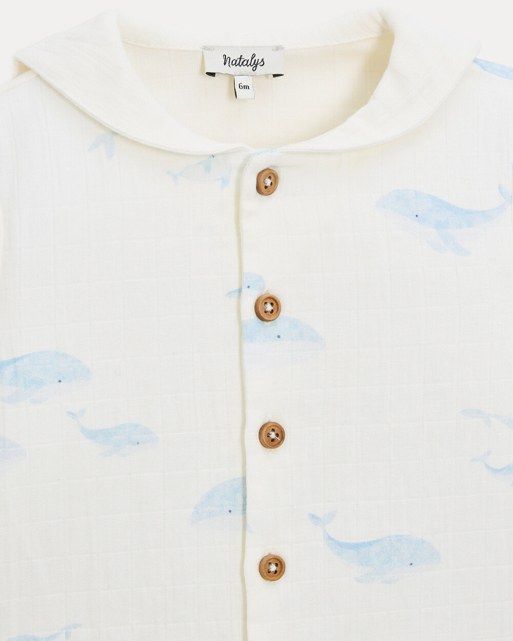 Augustin long-sleeved shirt Whale print  Natalys