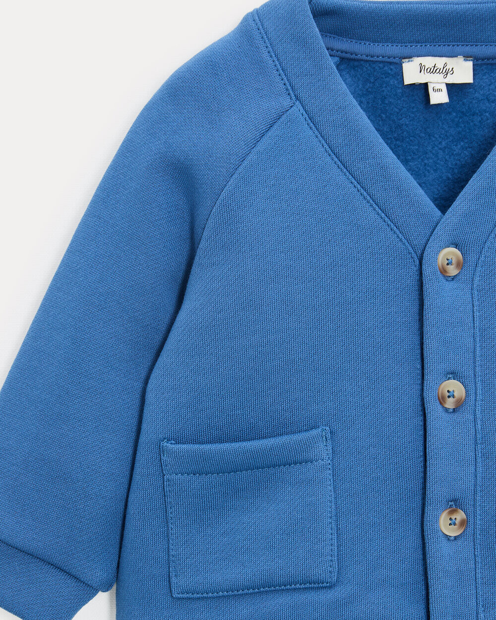Georges fleece cardigan Natural blue colour  Natalys