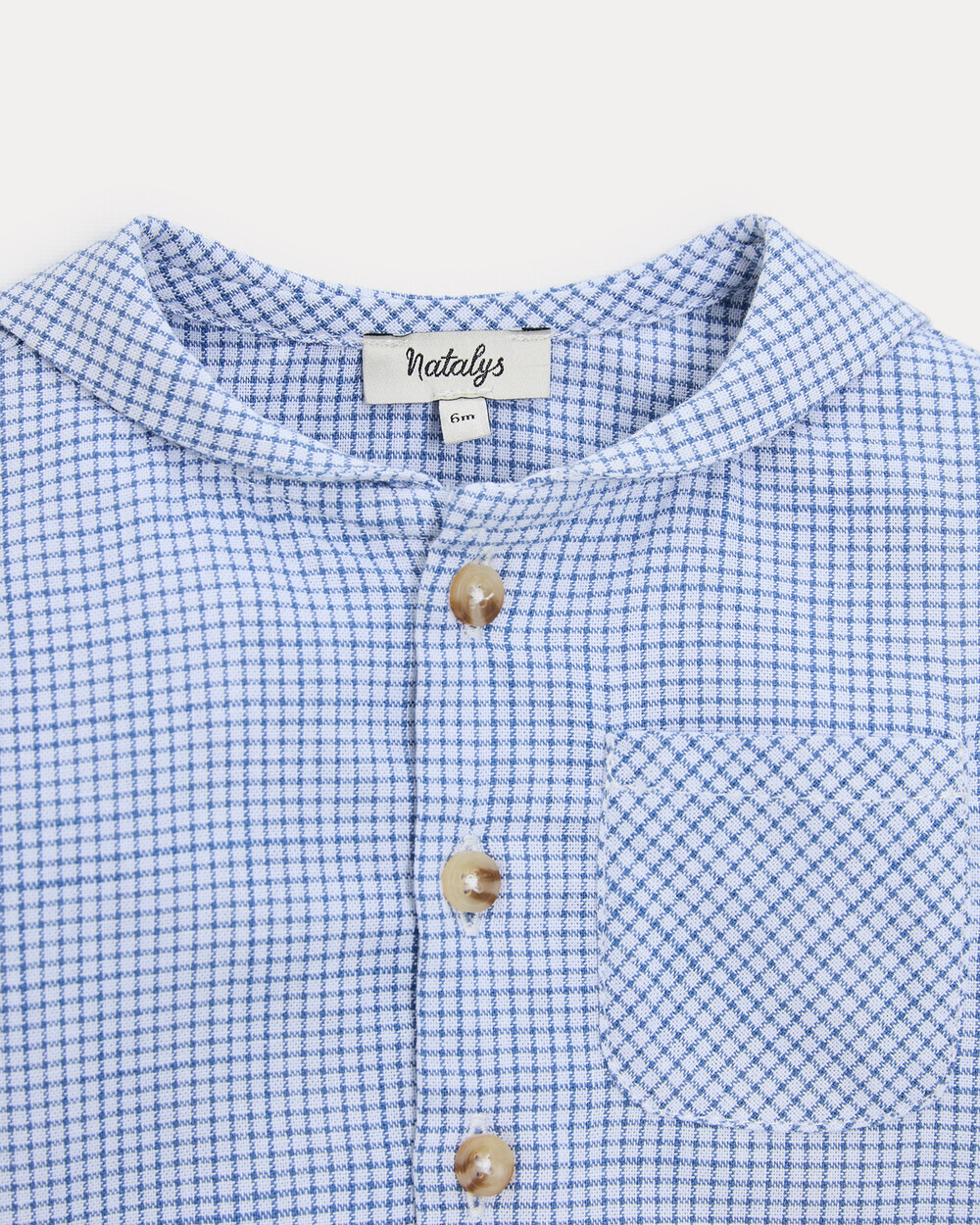 Augustin long-sleeved shirt Blue check print  Natalys