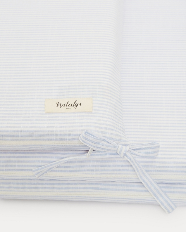 Leandre bumper pad Blue sky stripes print  Natalys