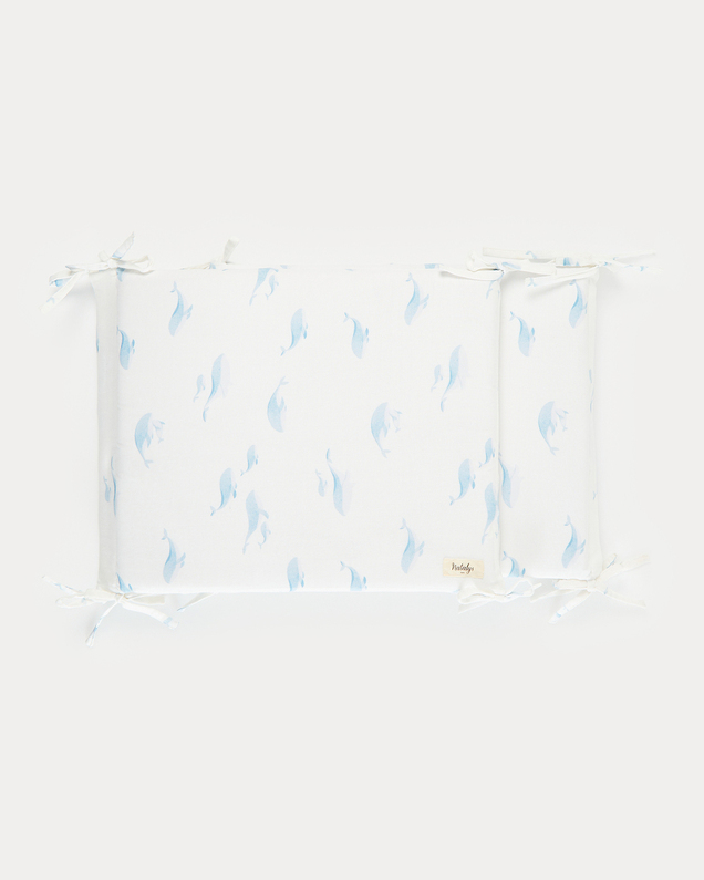 Leandre bumper pad Whale print  Natalys