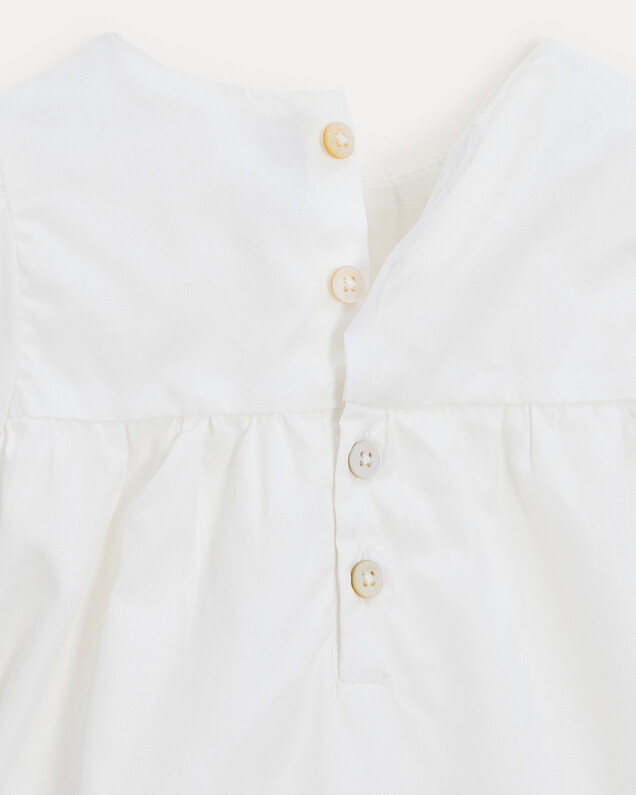 Marguerite lace-finish poplin romper Off-white colour  Natalys