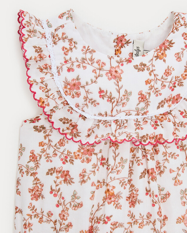 Célestine cotton gauze romper Arabesque print  Natalys