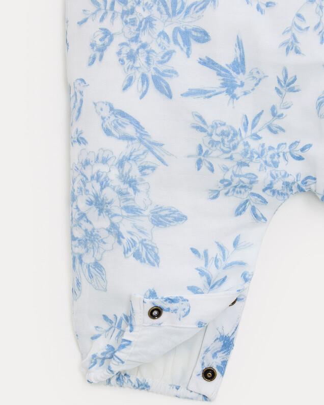 Phillipine long jumpsuit with straps Porcelain print  Natalys