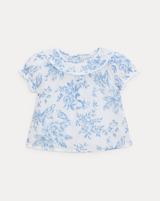 Thelma short-sleeved blouse Porcelain print  Natalys