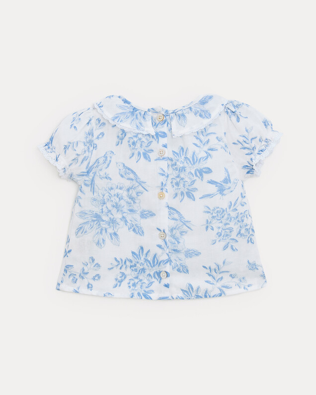 Thelma short-sleeved blouse Porcelain print  Natalys