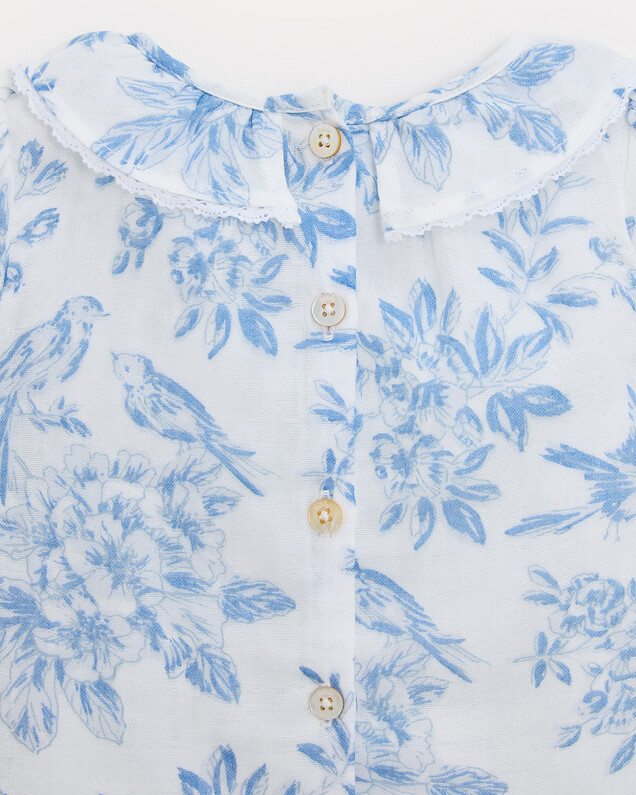 Thelma short-sleeved blouse Porcelain print  Natalys