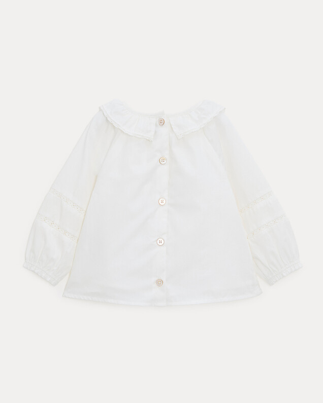 Adele long-sleeved blouse Off-white colour  Natalys