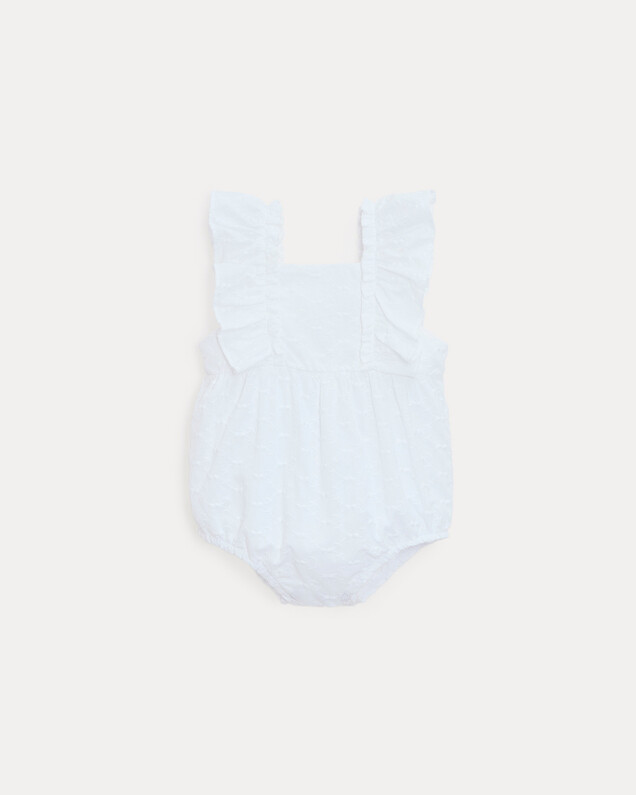 Domitille embroidered romper with straps Off-white colour  Natalys