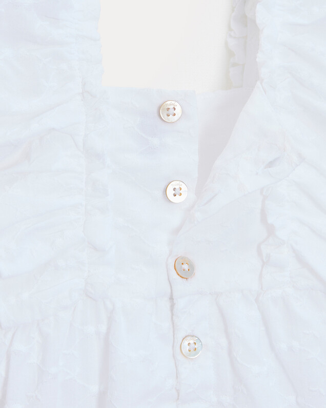Domitille embroidered romper with straps Off-white colour  Natalys
