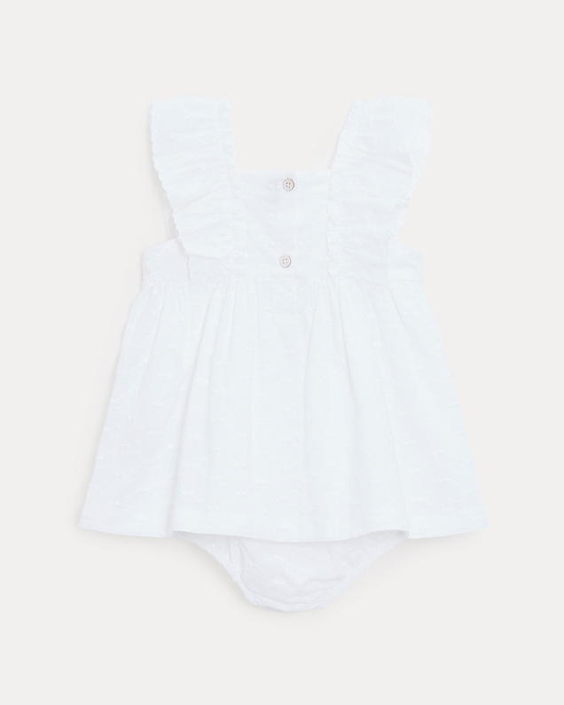 Eglantine sleeveless embroidery dress Off-white colour  Natalys