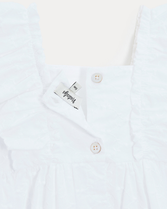 Eglantine sleeveless embroidery dress Off-white colour  Natalys