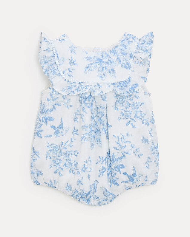 Célestine cotton gauze romper Porcelain print  Natalys