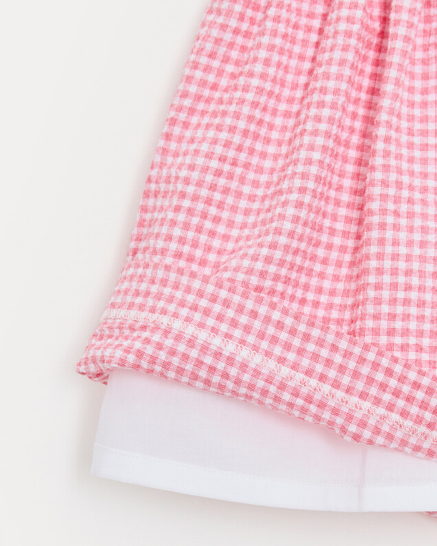 Romane seersucker dress with straps Pomegranate gingham print  Natalys