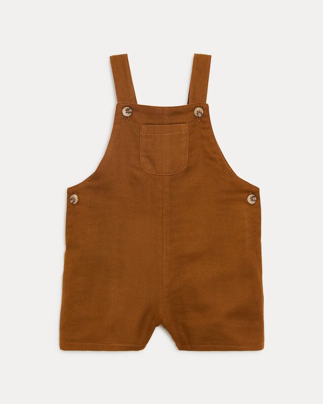 Edgar cotton gauze short dungarees Hazelnut colour  Natalys