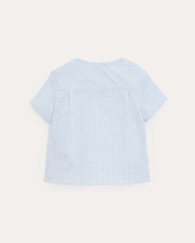 Theodore short-sleeved shirt Blue sky stripes print  Natalys