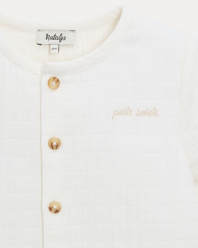Theodore short-sleeved shirt Off-white colour  Natalys