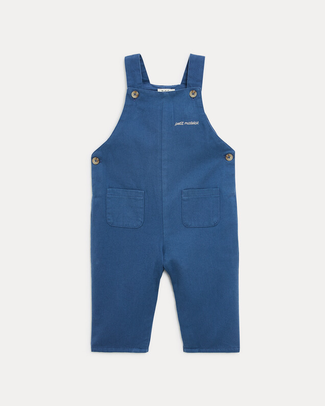 Valentin long twill overalls Natural blue colour  Natalys