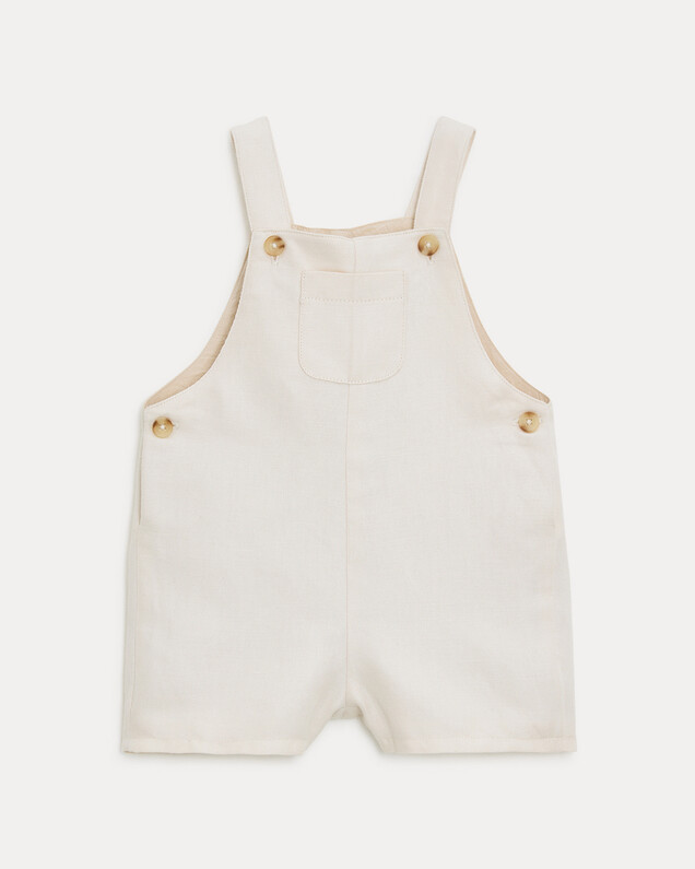 Edgar short twill dungarees Beige colour  Natalys