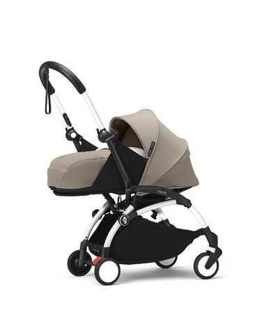 YOYO&sup3; newborn pack 0+ pushchair with white frame Taupe colour  Stokke