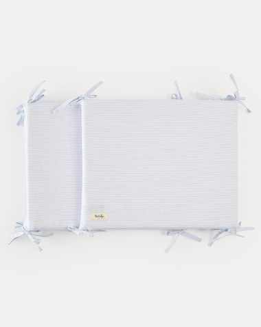 Leandre bumper pad Blue sky stripes print  Natalys