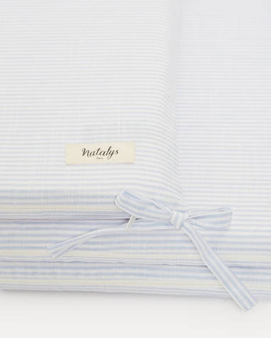 Leandre bumper pad Blue sky stripes print  Natalys
