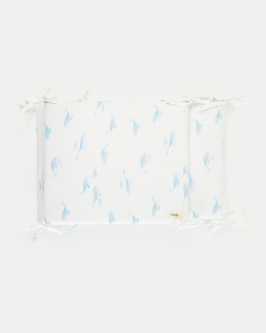 Leandre bumper pad Whale print  Natalys